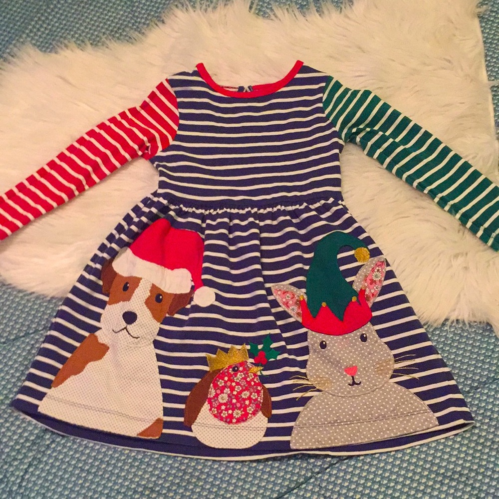 Mini Boden Christmas elf dress 4-5t